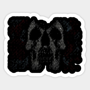 binary skull art Sticker